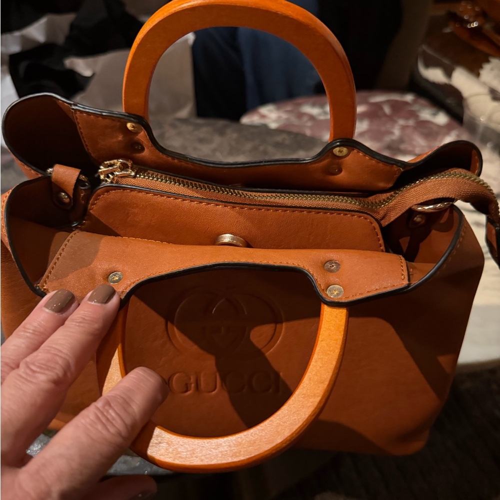 Gucci Orange Leather Tote
